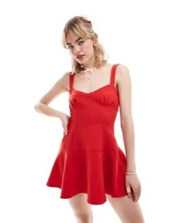 Motel Audra A-line Mini Dress In Red For Women