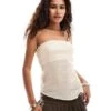 Motel Viksuni Sequin Bandeau Top In Neutral For Women Nude