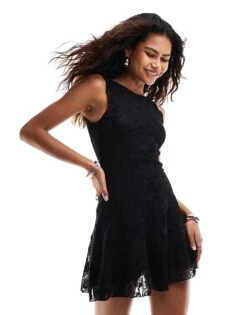 Motel Ambika Lace Shift Dress In Black For Women
