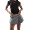 Motel Carwita Panel Wrap Mini Skirt In School Grey For Women Charcoal