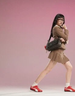 Motel Casna Pleated Babycord Co-ord Skirt In Walnut For Women