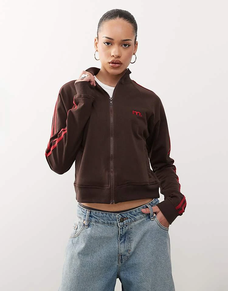Motel Niskala Zip Through Sweat In Bitter Chocolate For Women - Image 5