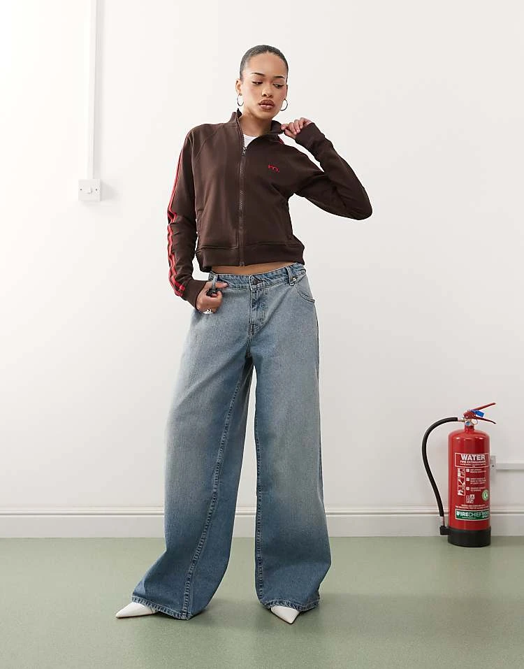 Motel Niskala Zip Through Sweat In Bitter Chocolate For Women - Image 2