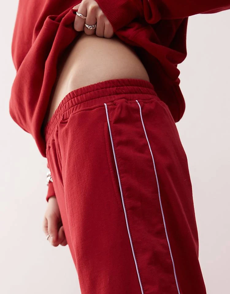 Motel Benton Wide Leg Jogger Co-ord In Adrenaline Red For Women - Image 4