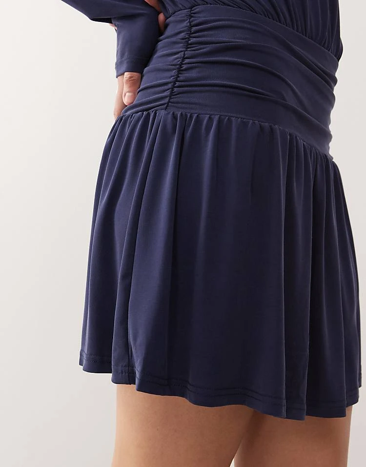 Motel Sanuli Slinky Batwing Mini Dress In Navy For Women - Image 2