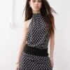 Motel Valina Mini Dress In Black Polka Dot For Women