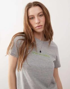 Motel Saki Tee In Grey Marl For Women